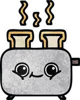 retro grunge texture cartoon of a toaster vector