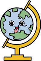 cute cartoon globe of the world vector