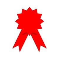 red starburst shape ribbon for decoration isolated on white background vector