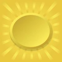 blank golden badge on sunburst pattern background vector