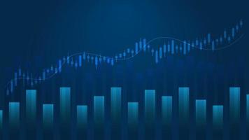 candlestick with bar chart and line indicator show stock price or financial investment profit. business planning management background concept vector