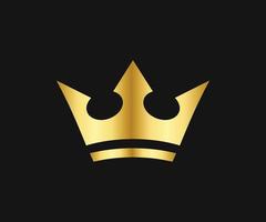 Golden Crown Vector Template. Royal Crown Icon.