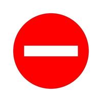 no entry sign on red plate isolated on white background vector