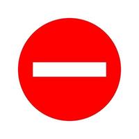 no entry sign on red plate isolated on white background vector