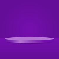 blank shiny purple round pedestal. circular podium vector