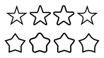 star outline set isolated on white background vector
