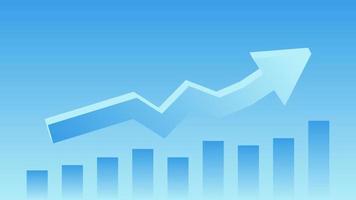 el gráfico de barras muestra el rendimiento empresarial y la eficacia financiera en un fondo azul oscuro vector