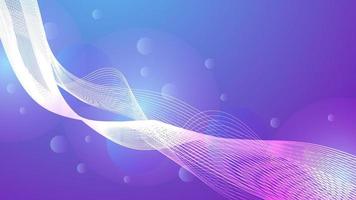 abstract smooth curve line on blue and purple gradient lighting color background vector