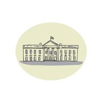 White House Building Oval Drawing vector