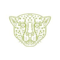 Cheetah Head Mono Line vector