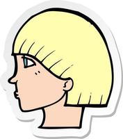 sticker of a cartoon side profile face vector