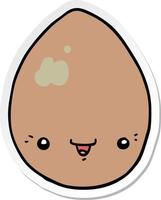 sticker of a cartoon egg vector