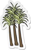 sticker of a cartoon palm tree vector