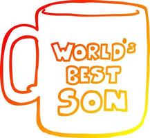 warm gradient line drawing worlds best son mug vector