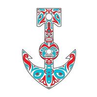 Anchor Totem Pole Northwest Coast Art vector