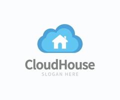 Cloud House Logo Template. Cloud City Logo vector