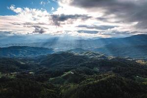 landscape view on high green hill photo