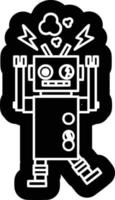 icono de robot que funciona mal vector