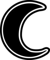 cartoon icon drawing of a crescent moon vector