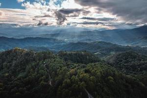 landscape view on high green hill photo