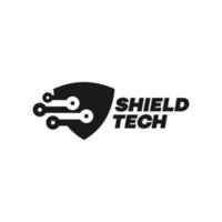 Tech Shield Logo Design. Usable for Business Brand, Tech and Company. Vector Logo Illustration.