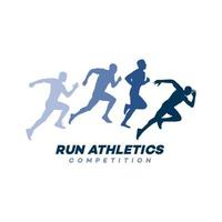 runner competition logo template illustration vector