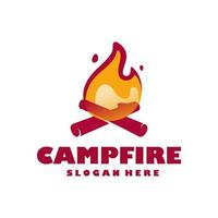 campfire logo design template illustration vector