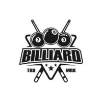 Billiards logo design vector. Sport labels for poolroom. Billiards club logo template. vector
