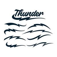 typography brackets thunderbolt. Set of silhouettes vector