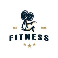 vintage logo gym fitness template illustration vector