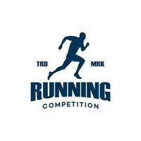 ilustración de plantilla de logotipo vintage de hombre corriendo