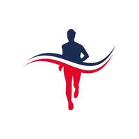 ilustración de plantilla de logotipo de silueta de hombre corriendo vector