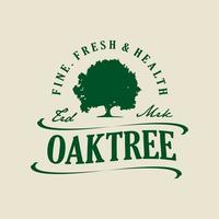 vintage logo oak tree template illustration vector