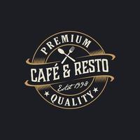 vintage logo cafe and restaurant template illustration vector