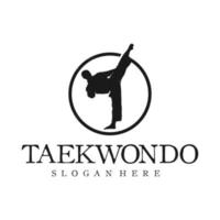 vintage logo taekwondo vector template illustration