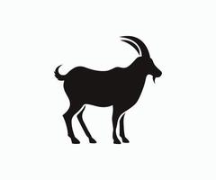 icono de vector de plantilla de logotipo de cabra. plantilla de vector de logotipo de silueta de cabra. diseño de logotipo de icono de cabra en blanco y negro.