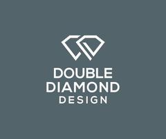 Creative diamond logo design vector. Double diamond logo design. vector