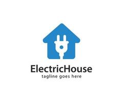 Electric House Logo, Electrical Home Logo Design Template. vector