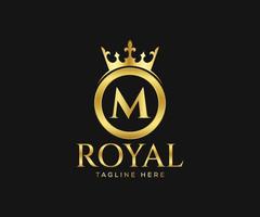 Luxurious Royal Logo Design. Letter M Logo Design Template. vector