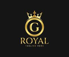 Luxurious Royal Logo Design. Letter G Logo Design Template. vector