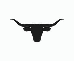 Longhorn Silhouette Bull Head Logo Icon Vector. vector