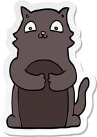 sticker of a cartoon cat vector