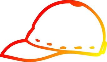 warm gradient line drawing cartoon cap vector