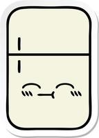 sticker of a cute cartoon fridge freezer vector