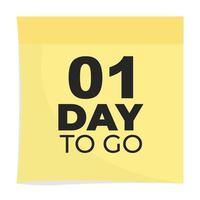 day to go sign label vector art illustration with fantastic font and nice yellow black color, Number of days left counter.