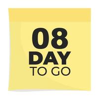 day to go sign label vector art illustration with fantastic font and nice yellow black color, Number of days left counter.