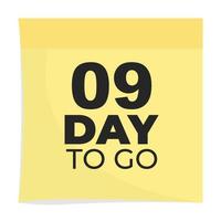 day to go sign label vector art illustration with fantastic font and nice yellow black color, Number of days left counter.