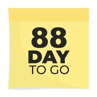 day to go sign label vector art illustration with fantastic font and nice yellow black color, Number of days left counter.