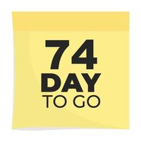 day to go sign label vector art illustration with fantastic font and nice yellow black color, Number of days left counter.