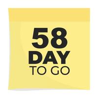 day to go sign label vector art illustration with fantastic font and nice yellow black color, Number of days left counter.